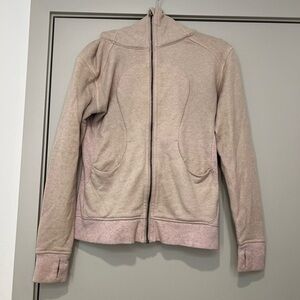Light pink full zip scuba hoodie